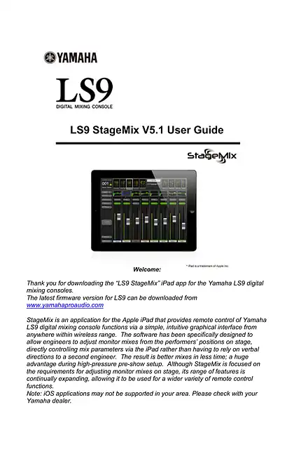 yamaha雅马哈LS9 StageMix V5.1 User Guide